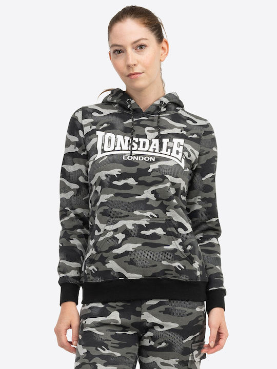 Clough Γυναικείο Φούτερ με Κουκούλα Camo Grey