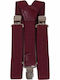 Roza Rz-0012-1 Men's Elastic Adjustable Burgundy Suspenders
