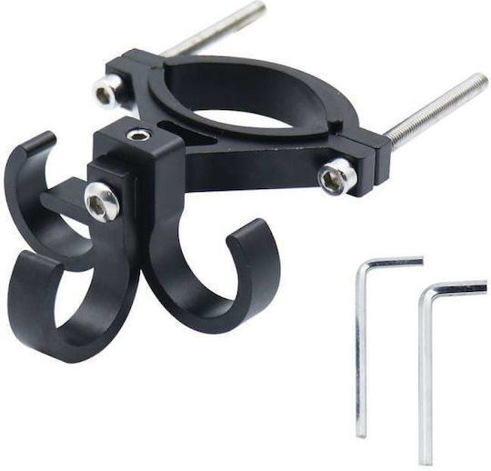 Oem Fs366-001 Τριπλός Γάντζος Τσάντες Τιμόνι Ποδηλάτου E-scooter Μαύρο Xρώμα