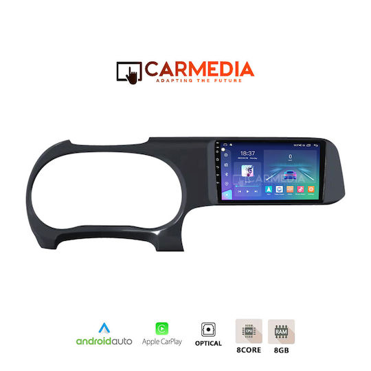 Carmedia Ηχοσύστημα Αυτοκινήτου για Hyundai i10 2020 (Bluetooth/USB/WiFi/GPS/Apple-Carplay/Android-Auto) με Οθόνη Αφής 12.3"