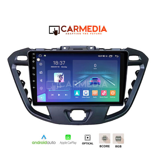 Carmedia Ηχοσύστημα Αυτοκινήτου για Ford Transit Custom / Tourneo Custom 2013-2019 (Bluetooth/USB/WiFi/GPS/Apple-Carplay/Android-Auto) με Οθόνη Αφής 12.3"