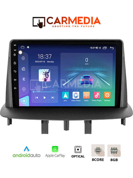 Carmedia Car Audio System for Renault Megane 2009-2016 (Bluetooth/USB/WiFi/GPS/Apple-Carplay/Android-Auto) with Touch Screen 12.3"
