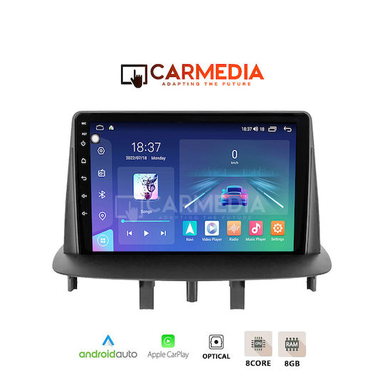 Carmedia Ηχοσύστημα Αυτοκινήτου για Renault Megane 2009-2016 (Bluetooth/USB/WiFi/GPS/Apple-Carplay/Android-Auto) με Οθόνη Αφής 12.3"