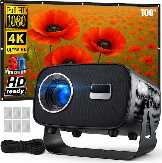 Linomag Mini Projektor LCD HD LED-Lampe mit Wi-Fi und Eingebauten Lautsprechern Weiß