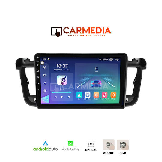 Carmedia Ηχοσύστημα Αυτοκινήτου για Peugeot 508 2010-2015 (Bluetooth/USB/WiFi/GPS/Apple-Carplay/Android-Auto) με Οθόνη Αφής 12.3"