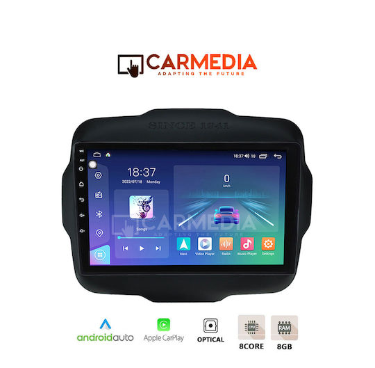 Carmedia Car Audio System for Jeep Renegade 2014 (Bluetooth/USB/WiFi/GPS/Apple-Carplay/Android-Auto) with Touch Screen 12.3"