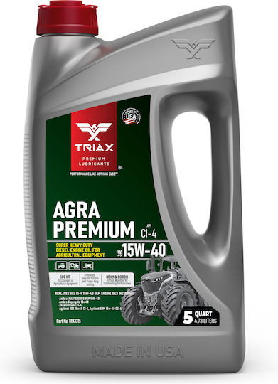 Triax Agra Premium SHD Car Oil 15W-40 4.73lt TRX3315