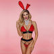 Set Sexy Women's Bunny Costume Sexy Bunny Hot Red-black Bunny Costume One Size