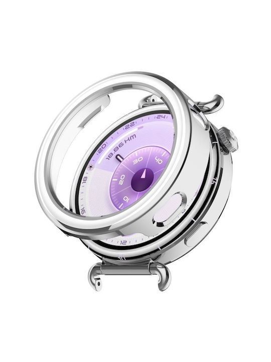Huawei Watch GT 6 41mm Half Coverage Hollow PC Watch Protective Cover Silver Ceramic White
