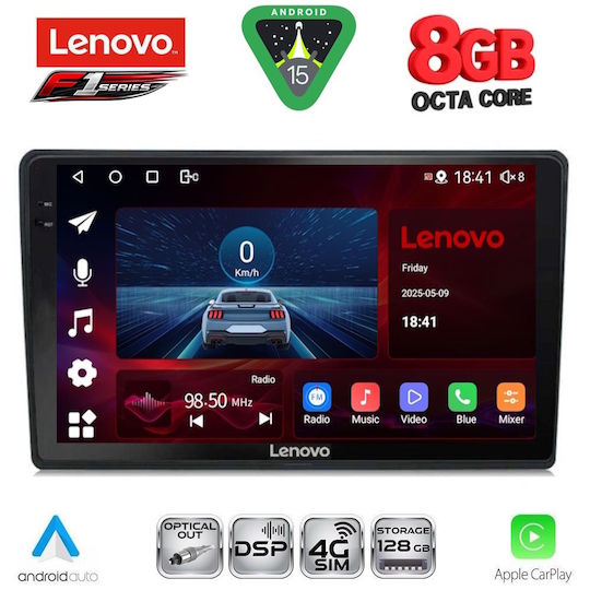 Lenovo Car Audio System for Audi A4 2002-2008 (Bluetooth/USB/WiFi/GPS/Apple-Carplay/Android-Auto) with Touch Screen 9"