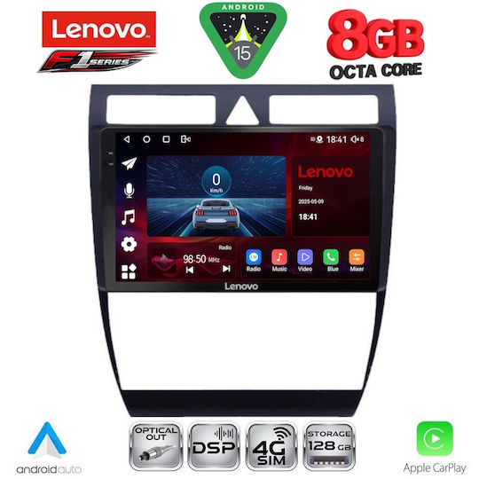 Lenovo Ηχοσύστημα Αυτοκινήτου για Audi A6 1998-2005 (Bluetooth/USB/WiFi/GPS/Apple-Carplay/Android-Auto) με Οθόνη Αφής 9"