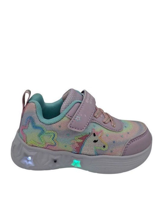 Παιδικά Sneakers με Φωτάκια Λιλά