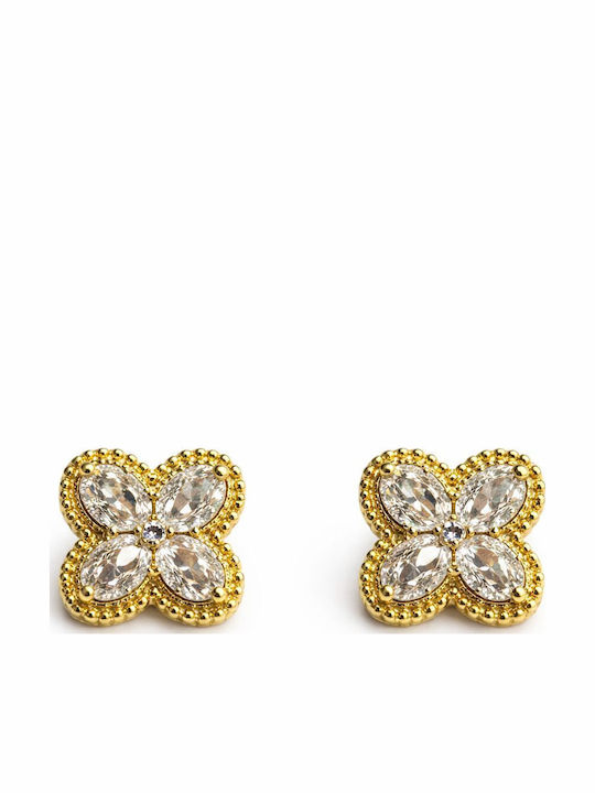 Ghetto Earrings made of Steel Gold Plated with Stones