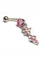 Amalfi Accessories Bauchnabel Piercing aus Vergoldetem Stahl Rosa