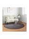 vidaXL Teppich Rund Synthetisch,Polyester/Cotton/Leather Charcoal