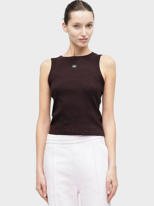 Calvin Klein Women's Cotton Sleeveless Top Brown