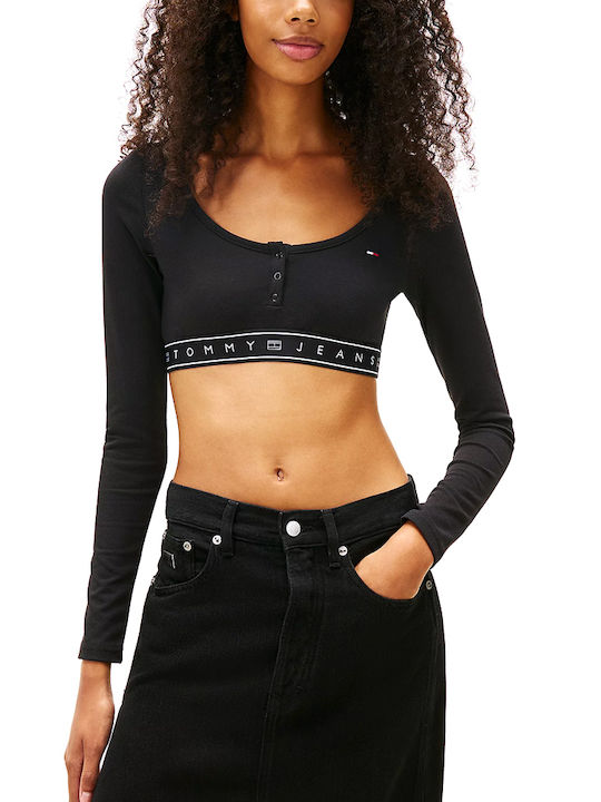 Tommy Hilfiger Women's Crop Top Cotton Long Sle...