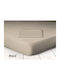 Bettlaken King Size mit Gummiband 180x200cm. Beige