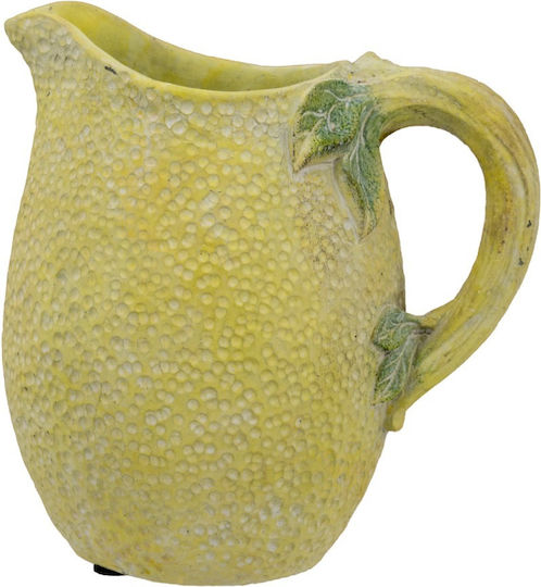 Artekko Διακοσμητικό Βάζο Τσιμεντένιο Lemon Κίτρινο Φ19.5xΥ20cm