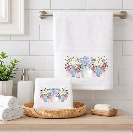 Astron Italy Evelyn 30x50cm White Bath Towel Weight 500gsm