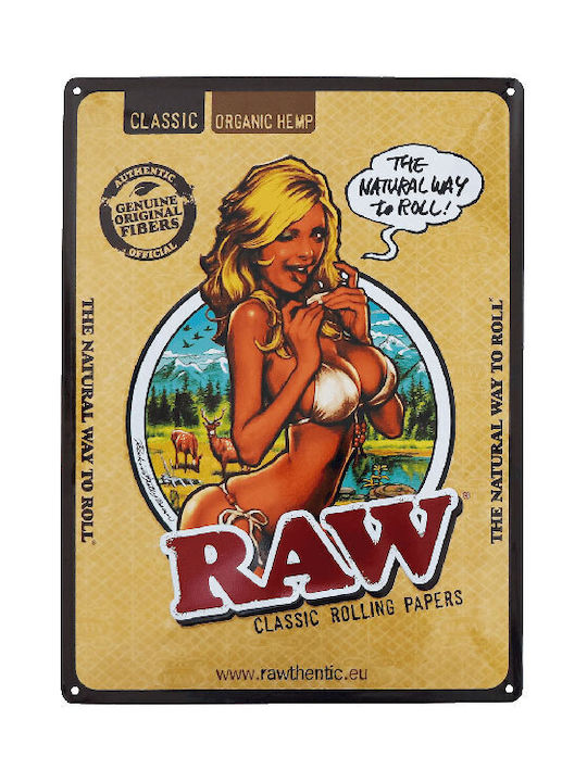 Raw Διακοσμητική Πινακίδα από Μέταλλο 42x31cm