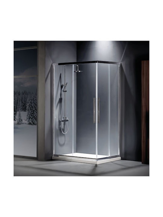 Devon Flow Corner Entry Cabinet Duș cu Glisare Ușă 107x109cm Sticlă transparentă