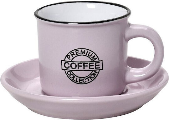 Espiel Set Tassen Cappuccino Keramik Rosa 300ml 6Stück