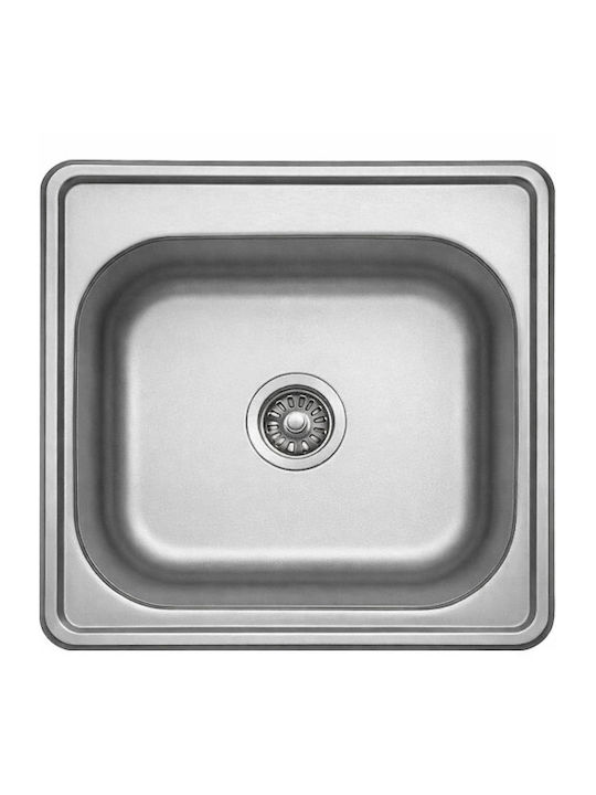 Finetto Drop-In Kitchen Sink Inox Satin M48xW48cm Silver