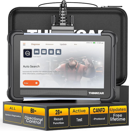 Tester Auto Profesional Thinkscan 672 Obd2 Scanner Diagnostic 28 Resetări Sistem Diagnosticare Completă Testare Bi Activă Compatibil Canfd Ecran Color Negru Galben