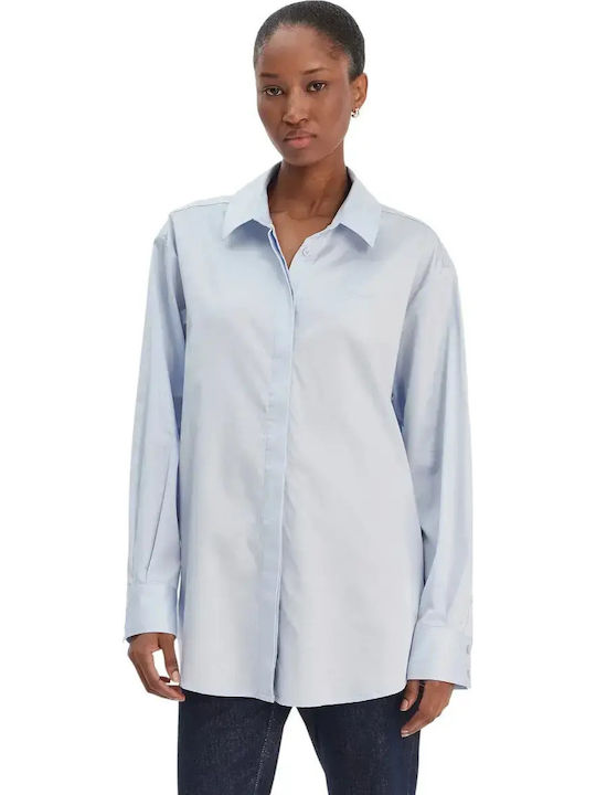 Guess Women's Denim Long Sleeve Shirt Blue