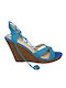 Damenplattformen Blau