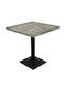 Masă Pătrată Bar Din Lemn Cu Ramă Metalică Old Pine Negru 70x70x74cm