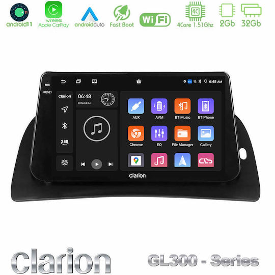 Clarion Ηχοσύστημα Αυτοκινήτου για Renault Kangoo 2013-2018 (Bluetooth/USB/AUX/WiFi/GPS/Apple-Carplay/Android-Auto) με Οθόνη Αφής 9"