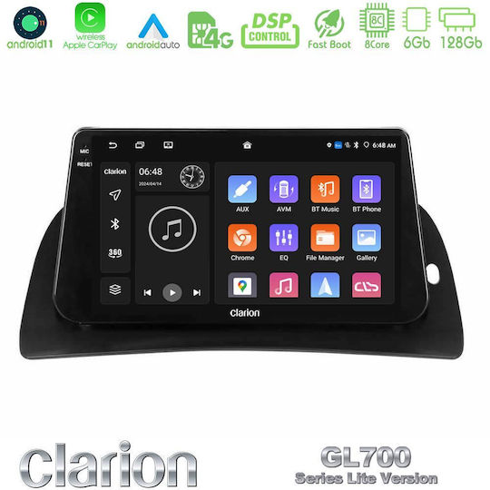 Clarion Ηχοσύστημα Αυτοκινήτου για Renault Kangoo 2013-2018 (Bluetooth/USB/WiFi/GPS/Apple-Carplay/Android-Auto) με Οθόνη Αφής 9"