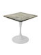 Masa Pătrată Bar Din Lemn Cu Ramă Metalică Albă 70x70x74cm