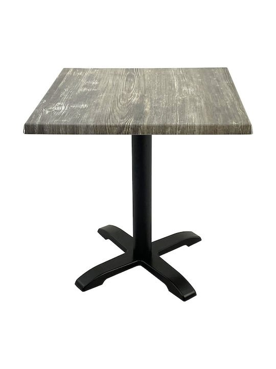 Masa Pătrată Bar Din Lemn Cu Ramă Metalică Old Pine 80x80x74cm