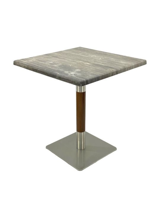 Masă Pătrată Pentru Sala De Mese Din Lemn Cu Ramă Metalică Verde 80x80x74cm