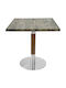 Masa Pătrată Bar Din Lemn Cu Ramă Metalică Pine 70x70x74cm
