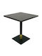 Masă Pătrată Bar Din Lemn Cu Ramă Metalică Wenge Negru Auriu 80x80x74cm