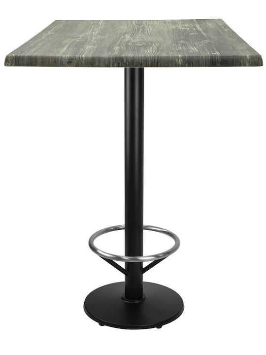 Square Table Bar Wooden with Metal Frame Green 70x70x112cm