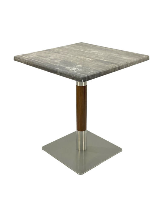 Masă Pătrată Pentru Sala De Mese Din Lemn Cu Ramă Metalică Pin 70x70x74cm