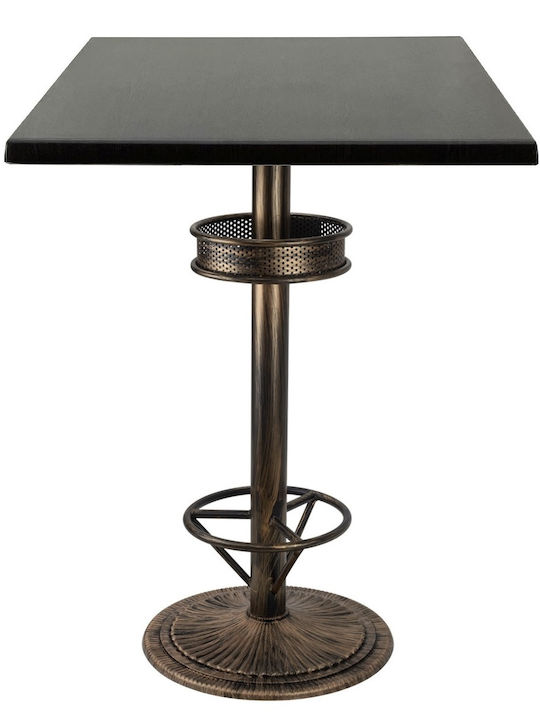 Pătrat Masă Bar Wenge, Vintage Bronze 70x70x112buc