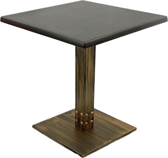 Bar Pătrat Wenge Vintage Bronz 70x70x74 cm