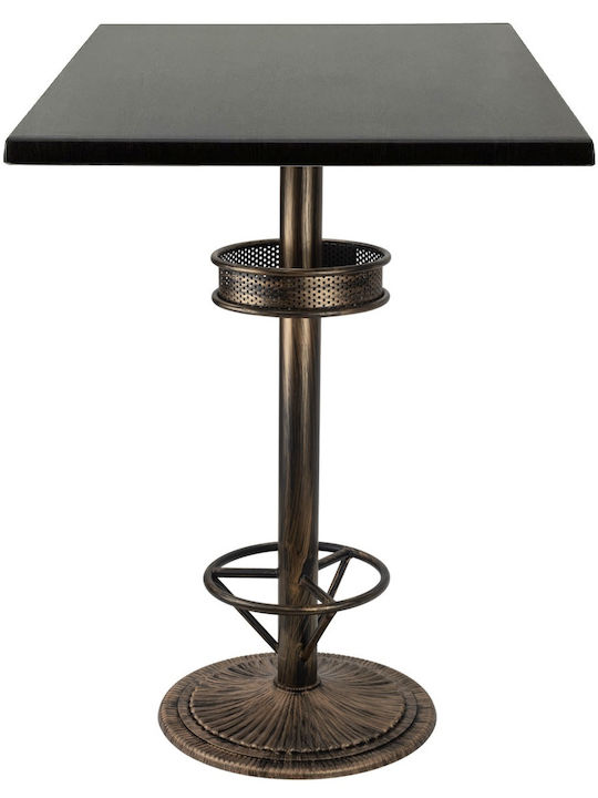 Pătrat Masă Bar Wenge, Vintage Bronze 80x80x112buc
