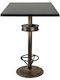 Pătrat Masă Bar Wenge, Vintage Bronze 80x80x112buc