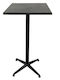 Pătrat Masă Bar Raki Metallic Oxide, Black 70x70x107buc