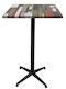 Pătrat Masă Bar Redden Wood, Black 70x70x107buc