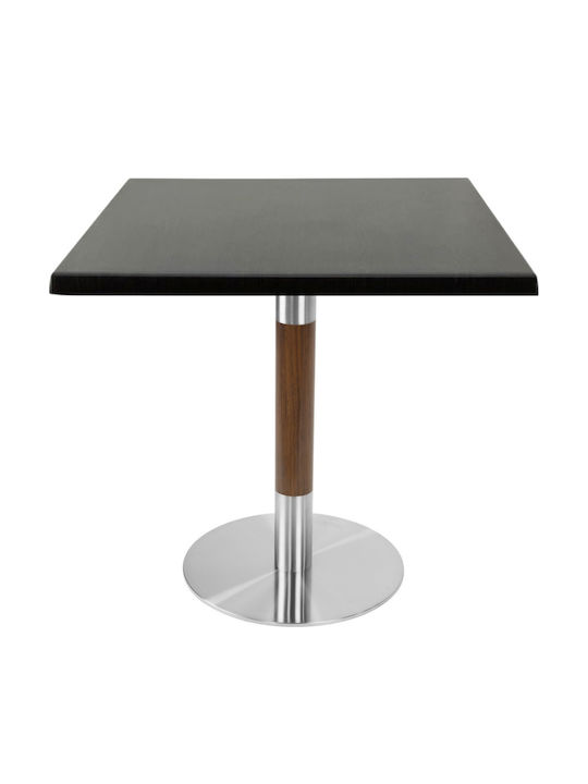 Masa Pătrată Bar Din Lemn Cu Ramă Metalică Wenge 80x80x74cm