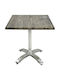 Masă Pătrată Bar Din Lemn Cu Ramă Din Aluminiu Old Pine 70x70x74cm