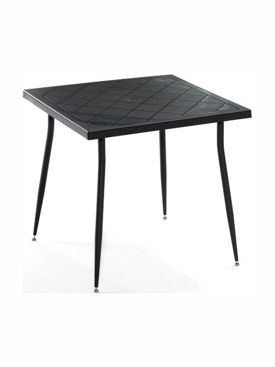 Carmen Pătrat Masă Anthracite/black 80x80x75buc